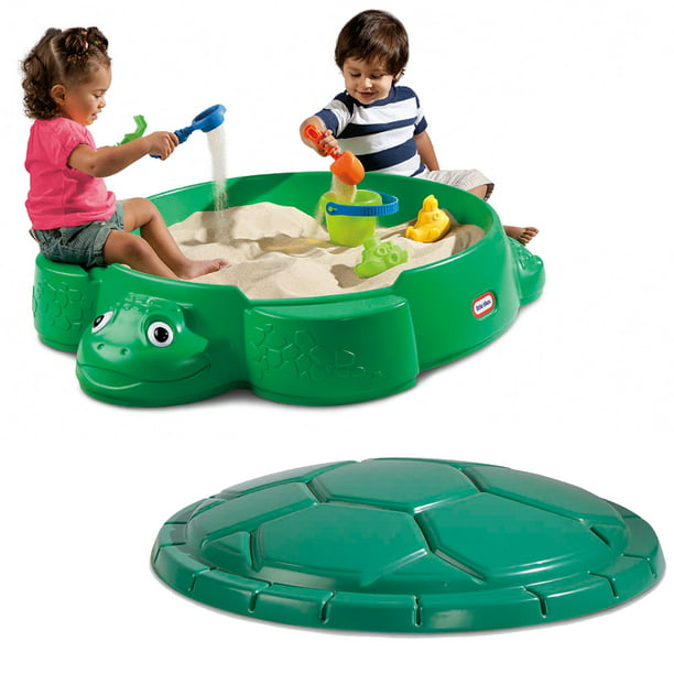 Kids Sand Box Storage w/ Cover & Molded Seat Outdoor Beach Summer Toy Play Set